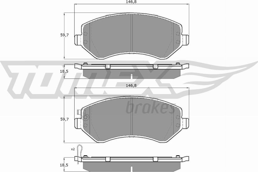 TOMEX brakes TX 14-93 - Гальмівні колодки, дискові гальма autocars.com.ua