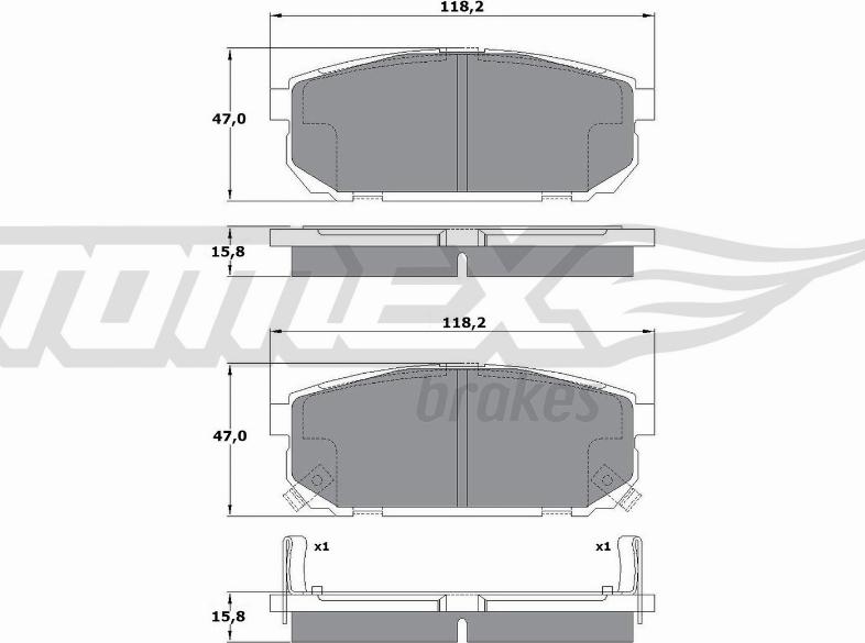 TOMEX brakes TX 14-95 - Гальмівні колодки, дискові гальма autocars.com.ua