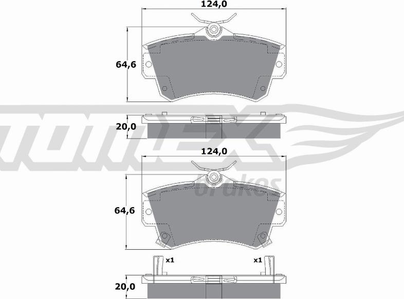 TOMEX brakes TX 14-97 - Гальмівні колодки, дискові гальма autocars.com.ua