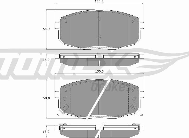 TOMEX brakes TX 14-991 - Гальмівні колодки, дискові гальма autocars.com.ua