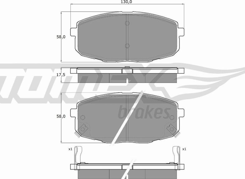 TOMEX brakes TX 14-99 - Гальмівні колодки, дискові гальма autocars.com.ua