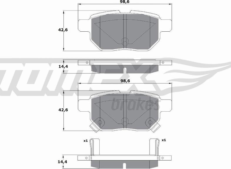 TOMEX brakes TX 15-01 - Гальмівні колодки, дискові гальма autocars.com.ua