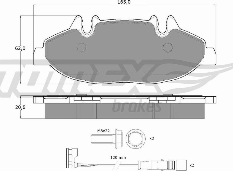 TOMEX brakes TX 15-02 - Гальмівні колодки, дискові гальма autocars.com.ua