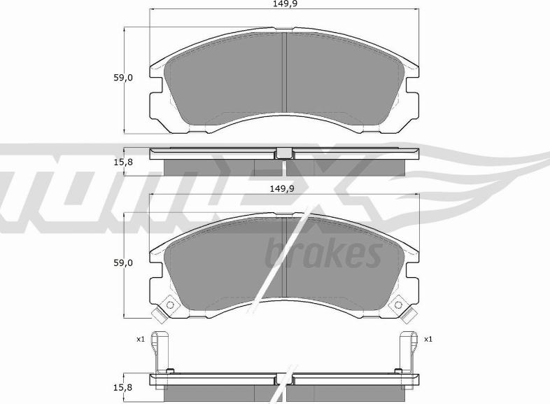 TOMEX brakes TX 15-03 - Гальмівні колодки, дискові гальма autocars.com.ua