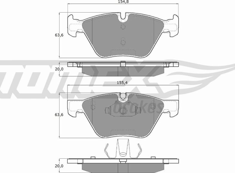 TOMEX brakes TX 15-09 - Гальмівні колодки, дискові гальма autocars.com.ua