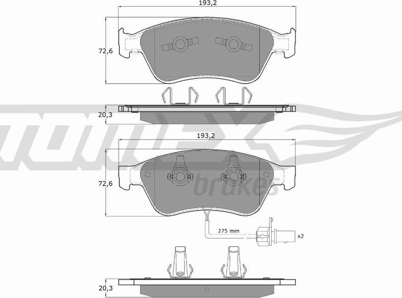 TOMEX brakes TX 15-10 - Гальмівні колодки, дискові гальма autocars.com.ua