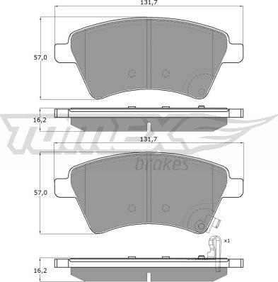 TOMEX brakes TX 15-19 - Гальмівні колодки, дискові гальма autocars.com.ua