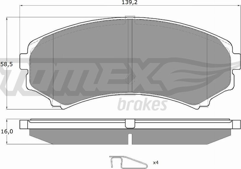 TOMEX brakes TX 15-33 - Гальмівні колодки, дискові гальма autocars.com.ua