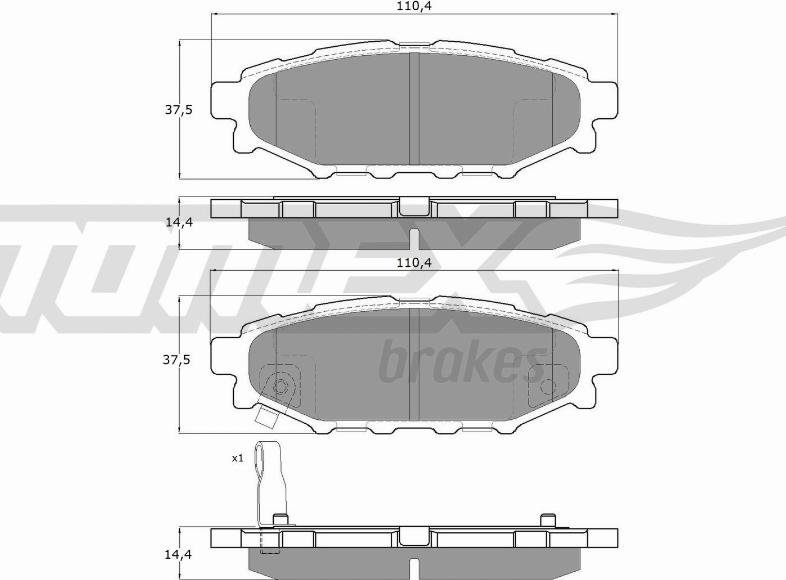 TOMEX brakes TX 15-37 - Гальмівні колодки, дискові гальма autocars.com.ua