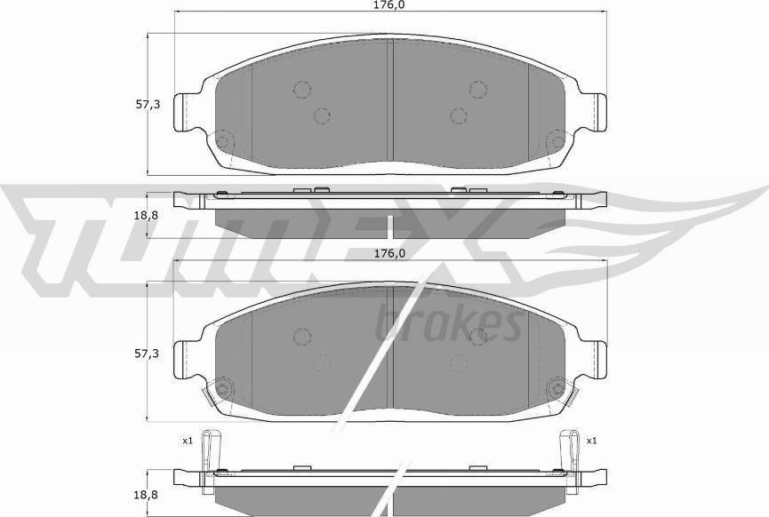 TOMEX brakes TX 15-52 - Тормозные колодки, дисковые, комплект autodnr.net