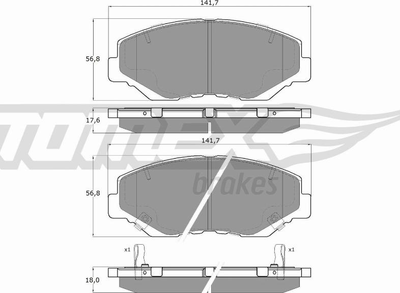 TOMEX brakes TX 15-58 - Гальмівні колодки, дискові гальма autocars.com.ua