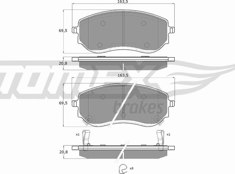 TOMEX brakes TX 15-65 - Гальмівні колодки, дискові гальма autocars.com.ua