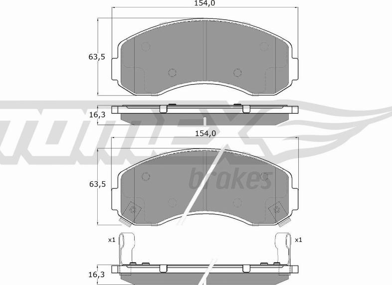 TOMEX brakes TX 15-71 - Гальмівні колодки, дискові гальма autocars.com.ua