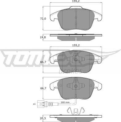 TOMEX brakes TX 15-82 - Гальмівні колодки, дискові гальма autocars.com.ua