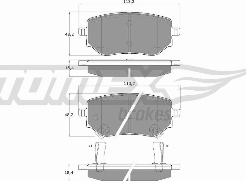 TOMEX brakes TX 15-87 - Гальмівні колодки, дискові гальма autocars.com.ua