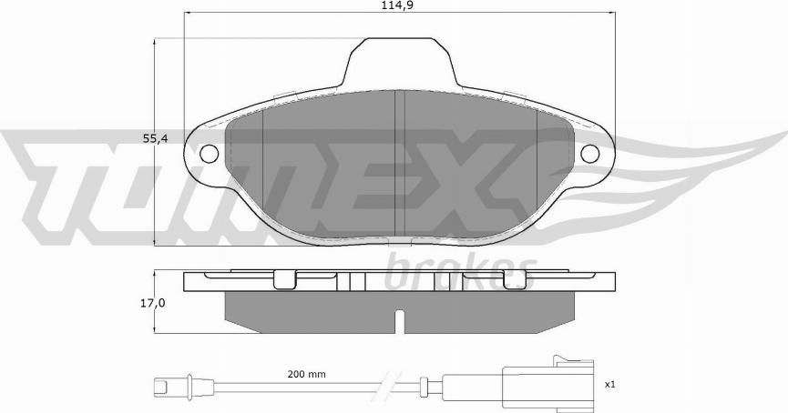 TOMEX brakes TX 15-96 - Гальмівні колодки, дискові гальма autocars.com.ua