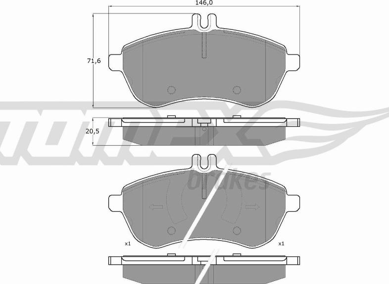 TOMEX brakes TX 16-02 - Гальмівні колодки, дискові гальма autocars.com.ua