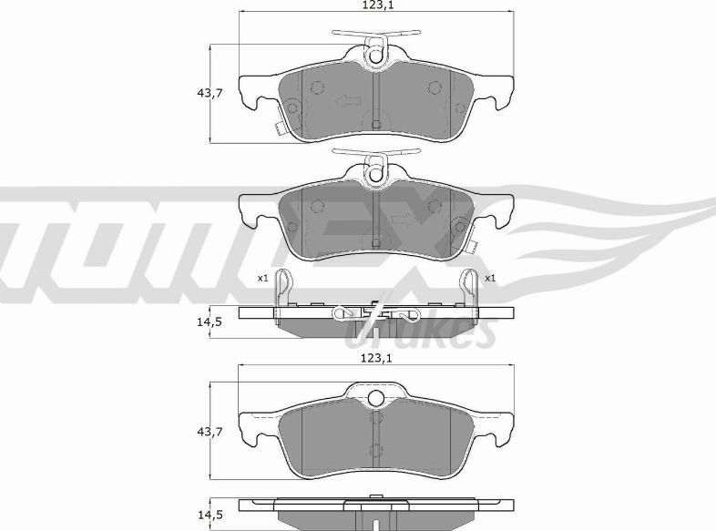 TOMEX brakes TX 16-031 - Гальмівні колодки, дискові гальма autocars.com.ua