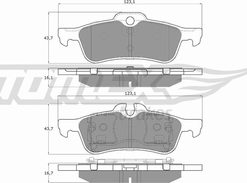 TOMEX brakes TX 16-03 - Гальмівні колодки, дискові гальма autocars.com.ua