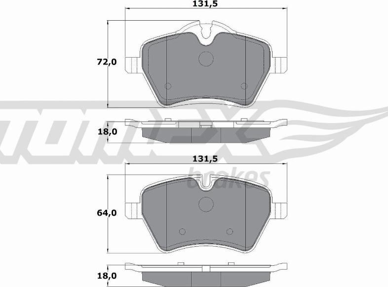 TOMEX brakes TX 16-04 - Гальмівні колодки, дискові гальма autocars.com.ua