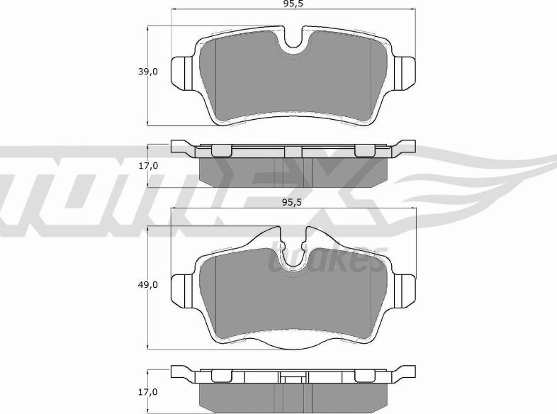 TOMEX brakes TX 16-05 - Гальмівні колодки, дискові гальма autocars.com.ua