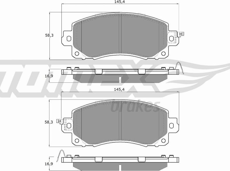 TOMEX brakes TX 16-12 - Гальмівні колодки, дискові гальма autocars.com.ua