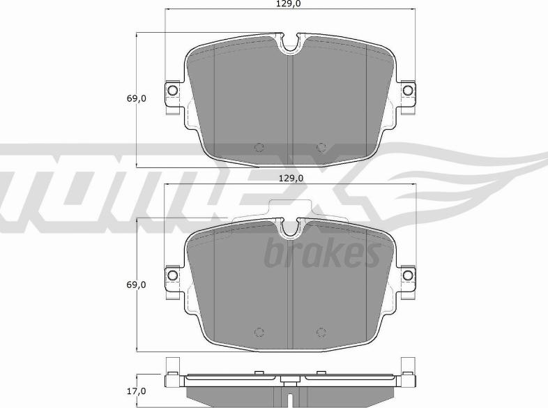 TOMEX brakes TX 16-13 - Гальмівні колодки, дискові гальма autocars.com.ua