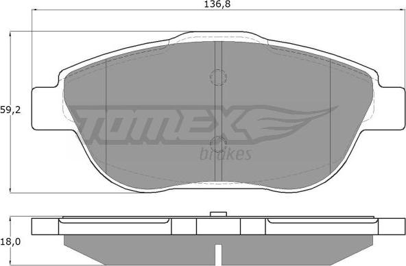 TOMEX brakes TX 16-25 - Гальмівні колодки, дискові гальма autocars.com.ua