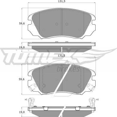 TOMEX brakes TX 16-33 - Гальмівні колодки, дискові гальма autocars.com.ua