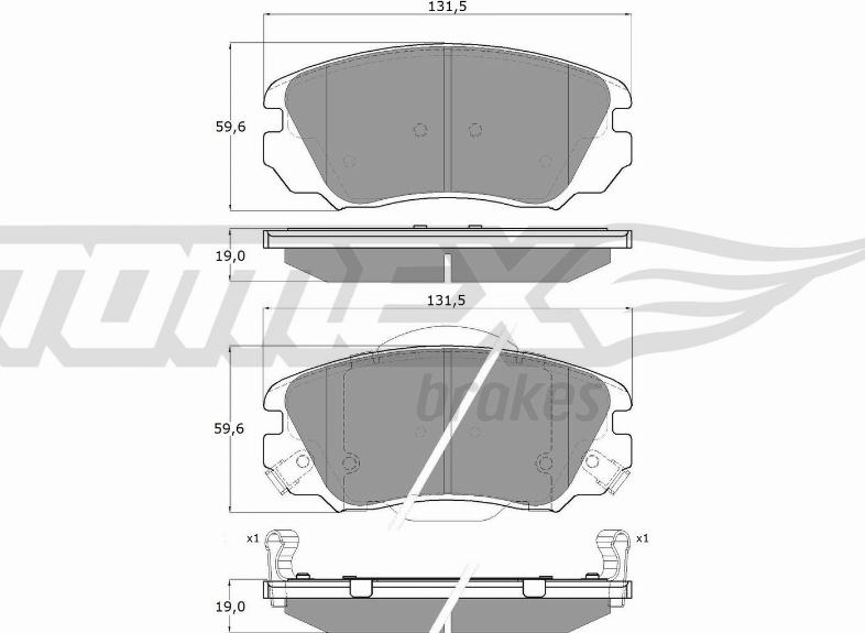 TOMEX brakes TX 16-33 - Гальмівні колодки, дискові гальма autocars.com.ua