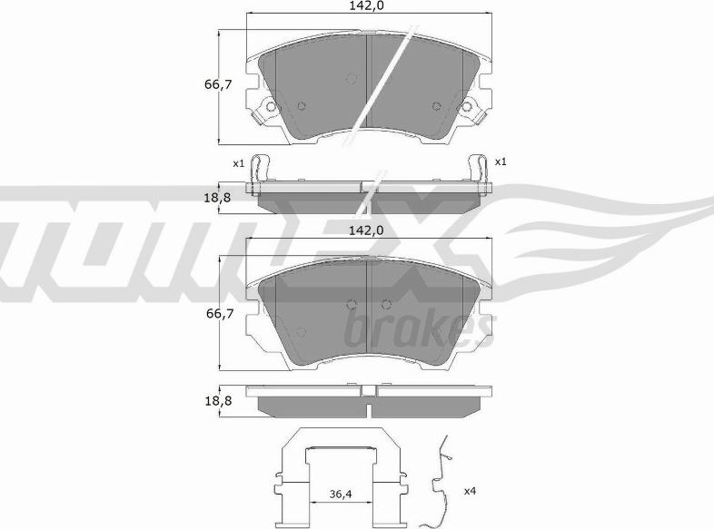 TOMEX brakes TX 16-34 - Гальмівні колодки, дискові гальма autocars.com.ua