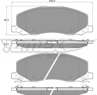 TOMEX brakes TX 16-35 - Гальмівні колодки, дискові гальма autocars.com.ua