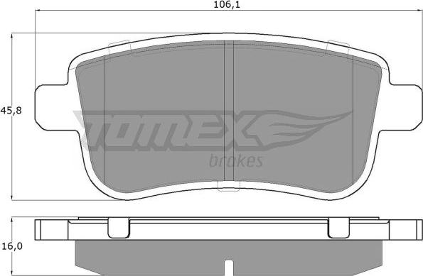TOMEX brakes TX 16-38 - Гальмівні колодки, дискові гальма autocars.com.ua