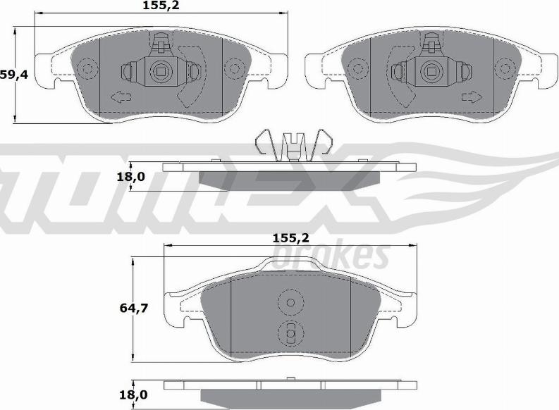 TOMEX brakes TX 16-41 - Гальмівні колодки, дискові гальма autocars.com.ua