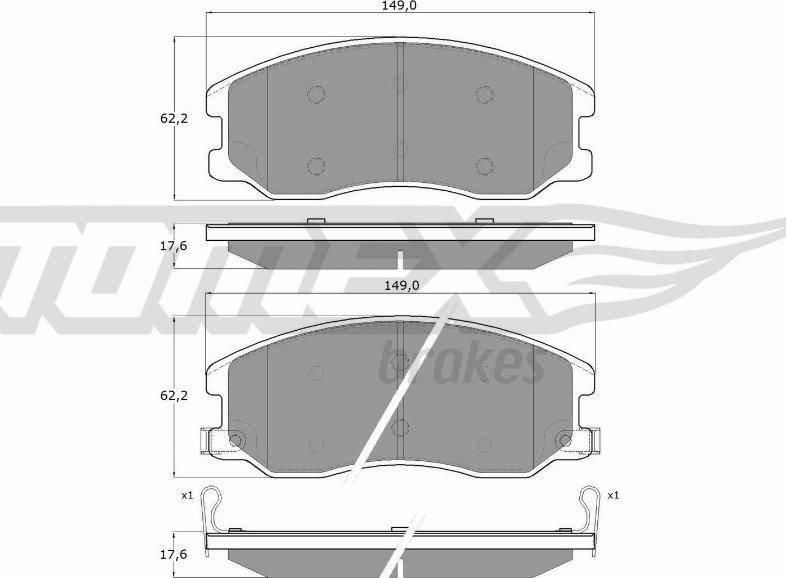 TOMEX brakes TX 16-42 - Гальмівні колодки, дискові гальма autocars.com.ua