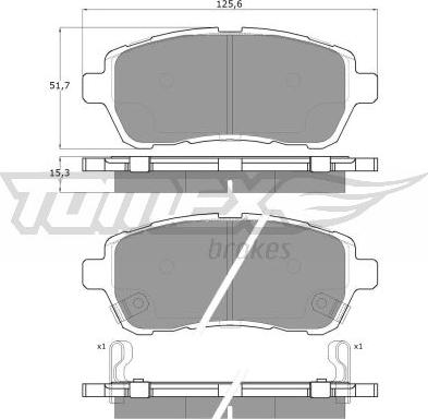 TOMEX brakes TX 16-47 - Гальмівні колодки, дискові гальма autocars.com.ua