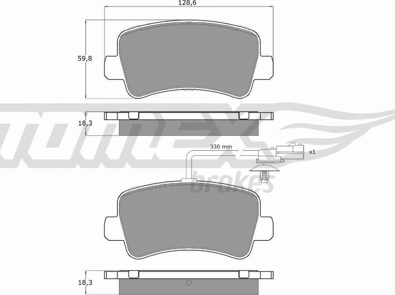 TOMEX brakes TX 16-48 - Тормозные колодки, дисковые, комплект autodnr.net