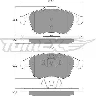 TOMEX brakes TX 16-56 - Гальмівні колодки, дискові гальма autocars.com.ua