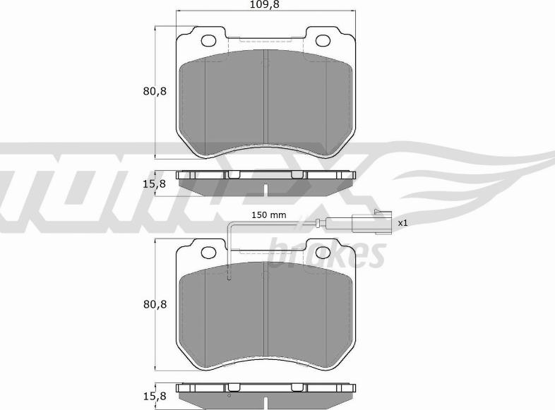 TOMEX brakes TX 16-58 - Гальмівні колодки, дискові гальма autocars.com.ua