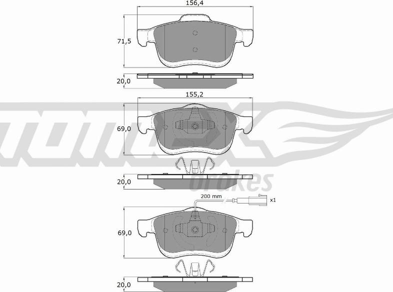 TOMEX brakes TX 16-63 - Гальмівні колодки, дискові гальма autocars.com.ua