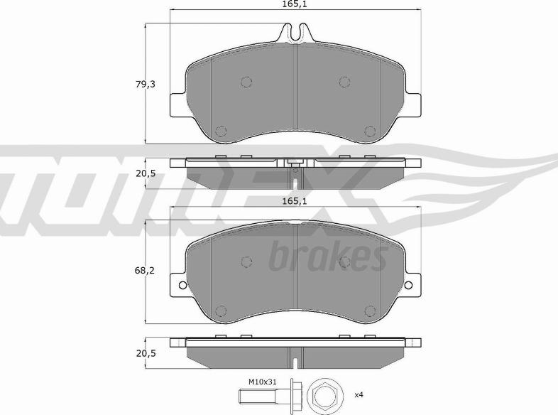 TOMEX brakes TX 16-70 - Гальмівні колодки, дискові гальма autocars.com.ua