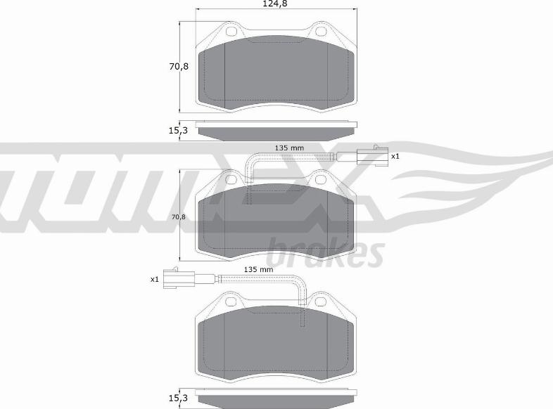 TOMEX brakes TX 16-731 - Гальмівні колодки, дискові гальма autocars.com.ua