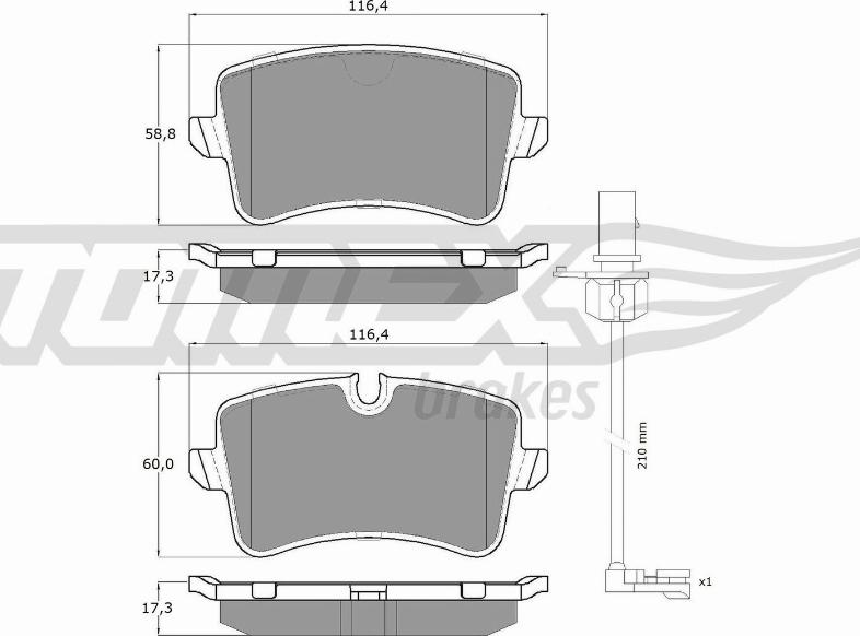 TOMEX brakes TX 16-82 - Гальмівні колодки, дискові гальма autocars.com.ua