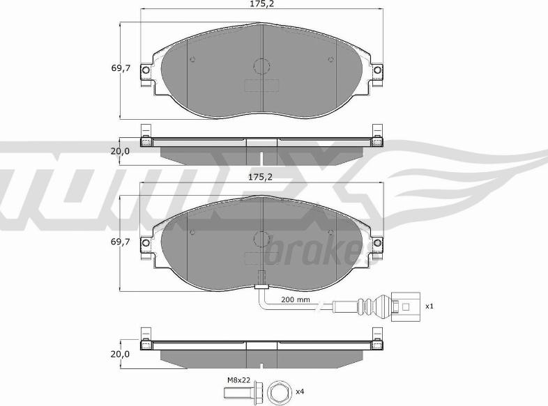 TOMEX brakes TX 16-84 - Гальмівні колодки, дискові гальма autocars.com.ua