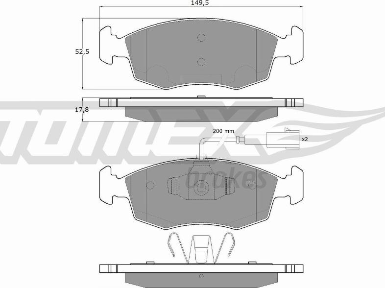 TOMEX brakes TX 16-88 - Гальмівні колодки, дискові гальма autocars.com.ua