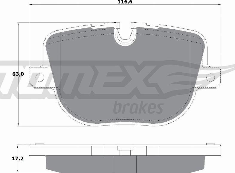 TOMEX brakes TX 16-93 - Гальмівні колодки, дискові гальма autocars.com.ua