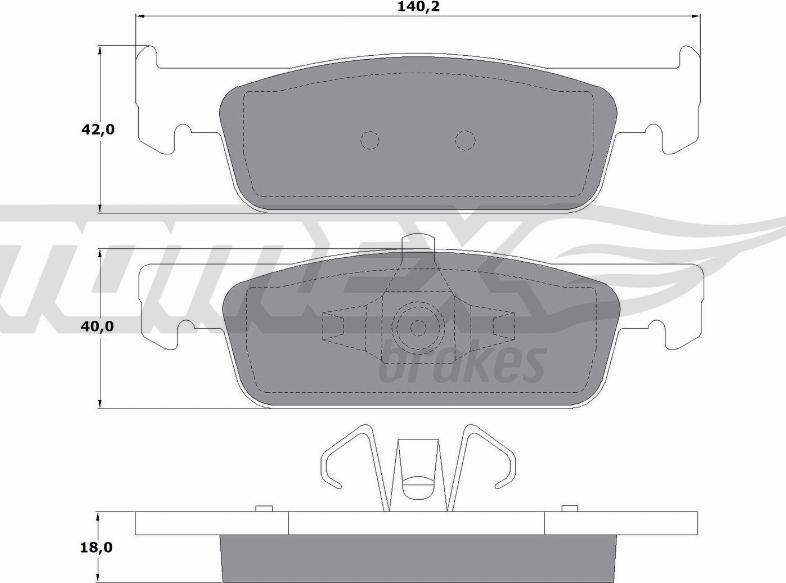 TOMEX brakes TX 16-94 - Гальмівні колодки, дискові гальма autocars.com.ua