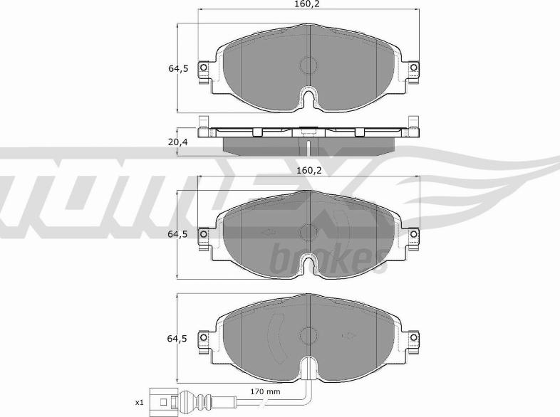 TOMEX brakes TX 16-97 - Гальмівні колодки, дискові гальма autocars.com.ua