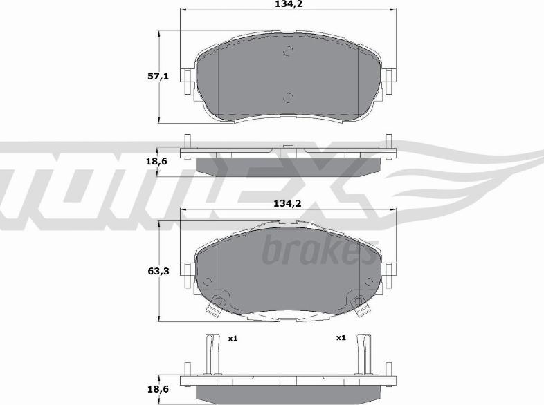 TOMEX brakes TX 16-99 - Гальмівні колодки, дискові гальма autocars.com.ua