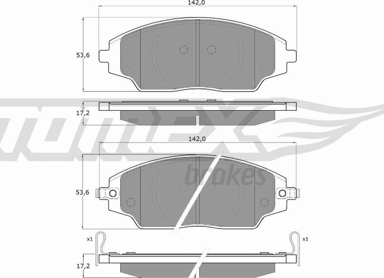 TOMEX brakes TX 17-00 - Гальмівні колодки, дискові гальма autocars.com.ua